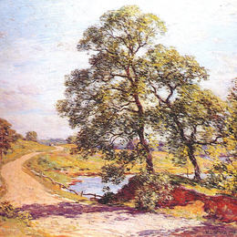 《蜿蜒的道路》乌伊拉德·梅特卡夫(Willard Metcalf)高清作品欣赏