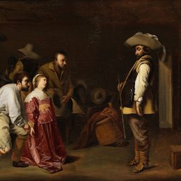 《一个年轻女孩作为战利品出价》威廉·康奈利斯·杜斯特(Willem Cornelisz Duyster)高清作品欣赏