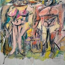 《乡下两个女人》威廉·德·库宁(Willem de Kooning)高清作品欣赏