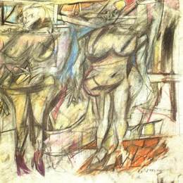 《两女四》威廉·德·库宁(Willem de Kooning)高清作品欣赏