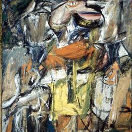 《女人与自行车》威廉·德·库宁(Willem de Kooning)高清作品欣赏