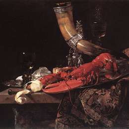 《静物与饮酒喇叭》威廉·考尔夫(Willem Kalf)高清作品欣赏