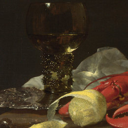 《静物与饮水喇叭（细节）》威廉·考尔夫(Willem Kalf)高清作品欣赏