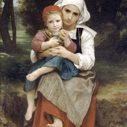 《布雷顿兄弟姐妹》威廉·阿道夫·布格罗(William-Adolphe Bouguereau)高清作品欣赏