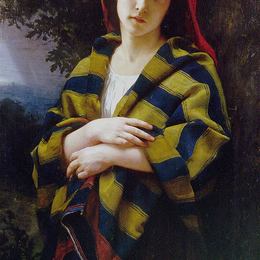 《在暴风雨中》威廉·阿道夫·布格罗(William-Adolphe Bouguereau)高清作品欣赏