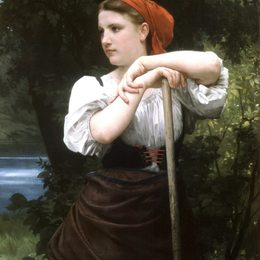 《扇形使用》威廉·阿道夫·布格罗(William-Adolphe Bouguereau)高清作品欣赏
