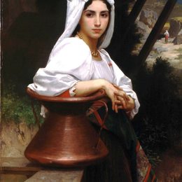 《意大利女孩拉水》威廉·阿道夫·布格罗(William-Adolphe Bouguereau)高清作品欣赏