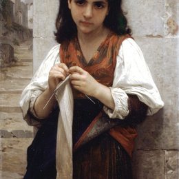 《针织机》威廉·阿道夫·布格罗(William-Adolphe Bouguereau)高清作品欣赏