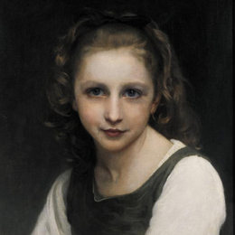 《一个年轻女孩的肖像》威廉·阿道夫·布格罗(William-Adolphe Bouguereau)高清作品欣赏