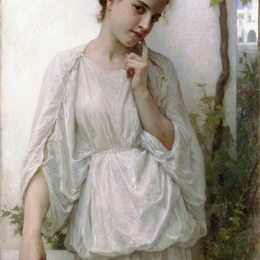 《遐想》威廉·阿道夫·布格罗(William-Adolphe Bouguereau)高清作品欣赏