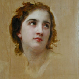 《一个年轻女子的素描》威廉·阿道夫·布格罗(William-Adolphe Bouguereau)高清作品欣赏