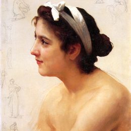 《献爱的女人研究》威廉·阿道夫·布格罗(William-Adolphe Bouguereau)高清作品欣赏
