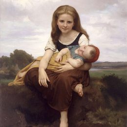 《姐姐》威廉·阿道夫·布格罗(William-Adolphe Bouguereau)高清作品欣赏