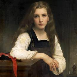 《美丽的纺纱工》威廉·阿道夫·布格罗(William-Adolphe Bouguereau)高清作品欣赏