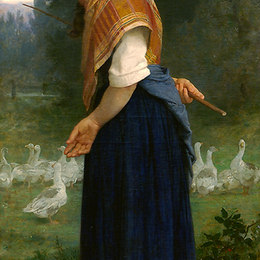 《牧鹅姑娘》威廉·阿道夫·布格罗(William-Adolphe Bouguereau)高清作品欣赏
