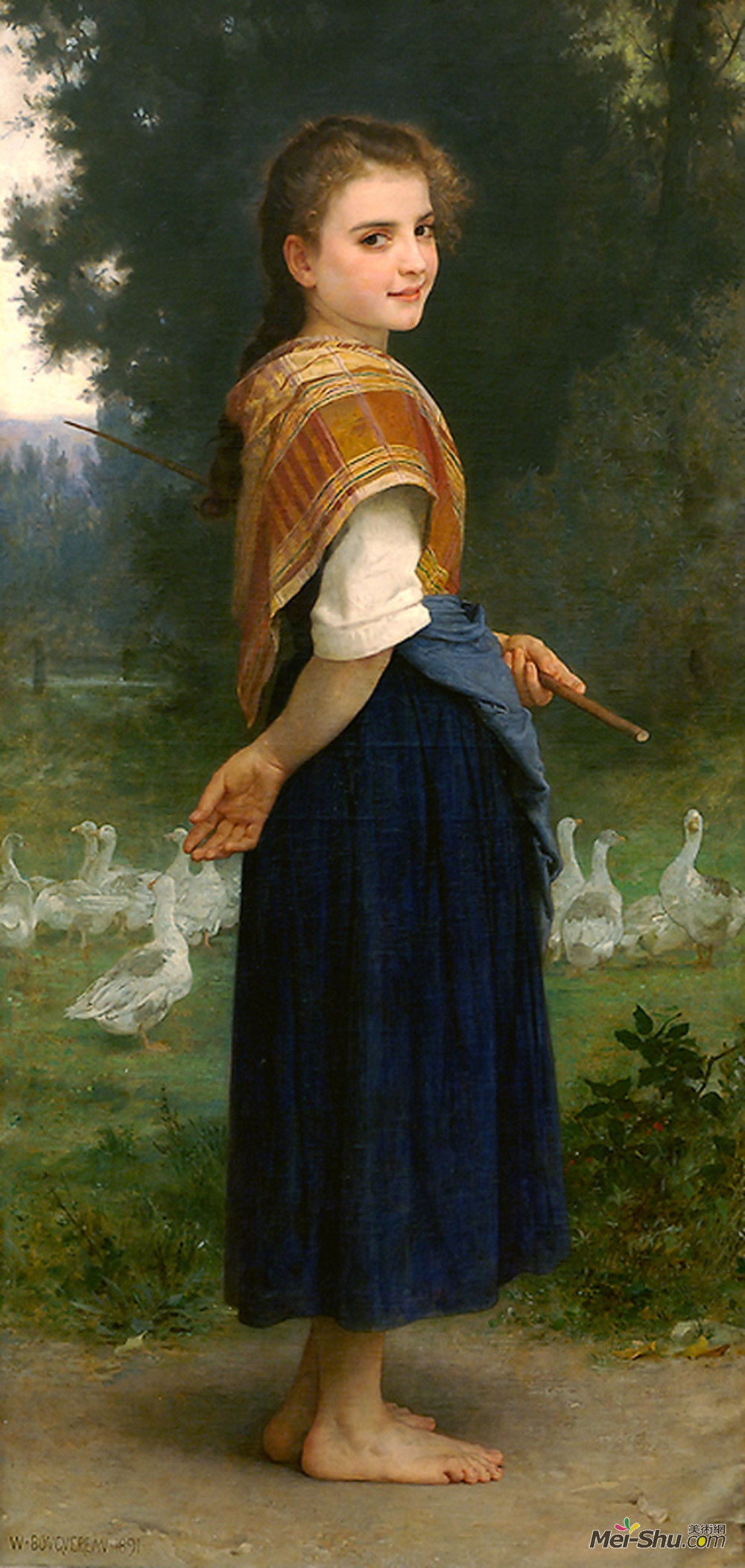 william-adolphe bouguereau威廉·阿道夫·布格罗油画6561《牧鹅姑娘
