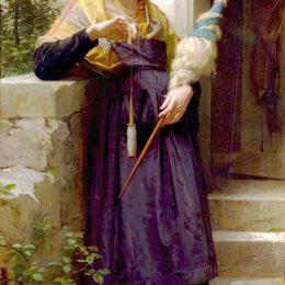 《纺纱工》威廉·阿道夫·布格罗(William-Adolphe Bouguereau)高清作品欣赏