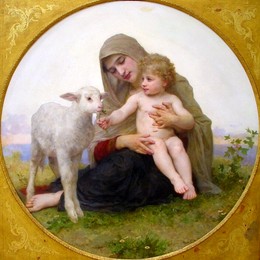 《的＆安培＃160＆处女放大器＃160羔羊》威廉·阿道夫·布格罗(William-Adolphe Bouguereau)高清作品欣赏