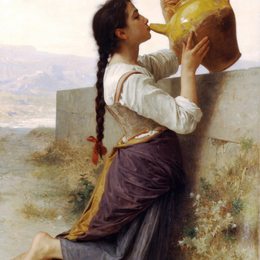 《口渴》威廉·阿道夫·布格罗(William-Adolphe Bouguereau)高清作品欣赏