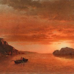 《钓鱼在小海湾的人，拉布拉多》列夫拉格里奥(William Bradford)高清作品欣赏