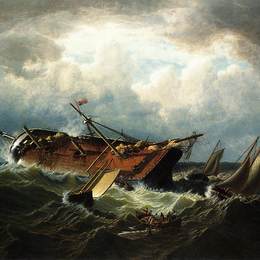 《楠塔基特的沉船（也称为楠塔基特的沉船）》列夫拉格里奥(William Bradford)高清作品欣赏