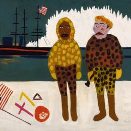 威廉·H·约翰逊(William H. Johnson)高清作品:Commodore Peary and Henson at the North Pole