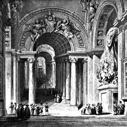 威廉·莱顿·里奇(William Leighton Leitch)高清作品:Giovanni Lorenzo Berninis Scala Regia in the Aposto