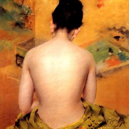 《裸体的背面》威廉·梅里特·切斯(William Merritt Chase)高清作品欣赏