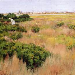 《康尼岛附近的风景》威廉·梅里特·切斯(William Merritt Chase)高清作品欣赏