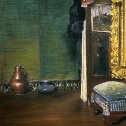 《我可以进来吗？》威廉·梅里特·切斯(William Merritt Chase)高清作品欣赏