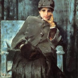 《冥想（艺术家妻子的肖像）》威廉·梅里特·切斯(William Merritt Chase)高清作品欣赏