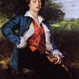 《小姐属，又名伊莎贝拉索普》威廉·梅里特·切斯(William Merritt Chase)高清作品欣赏