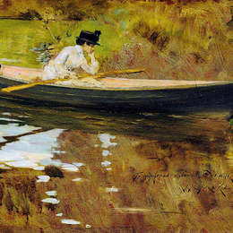 《查斯夫人在展望公园》威廉·梅里特·切斯(William Merritt Chase)高清作品欣赏