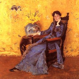 《多拉惠勒小姐的肖像》威廉·梅里特·切斯(William Merritt Chase)高清作品欣赏