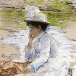 《大通夫人的肖像》威廉·梅里特·切斯(William Merritt Chase)高清作品欣赏