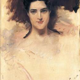 《威廉·克拉克夫人画像》威廉·梅里特·切斯(William Merritt Chase)高清作品欣赏