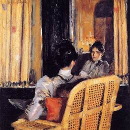 《反射》威廉·梅里特·切斯(William Merritt Chase)高清作品欣赏