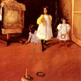 《掷铁饼》威廉·梅里特·切斯(William Merritt Chase)高清作品欣赏