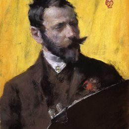 《自画像》威廉·梅里特·切斯(William Merritt Chase)高清作品欣赏