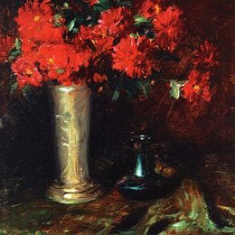 《静物 - 鲜花》威廉·梅里特·切斯(William Merritt Chase)高清作品欣赏