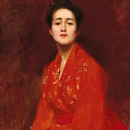 《一个日本女孩的研究》威廉·梅里特·切斯(William Merritt Chase)高清作品欣赏