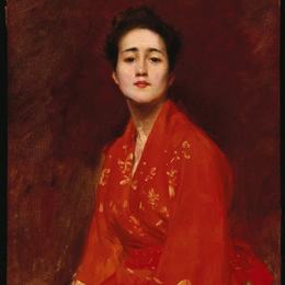 《日本服饰女孩研究》威廉·梅里特·切斯(William Merritt Chase)高清作品欣赏