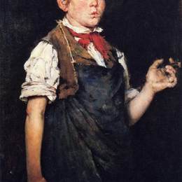 《学徒（男孩礼服）》威廉·梅里特·切斯(William Merritt Chase)高清作品欣赏