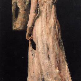 《镜子》威廉·梅里特·切斯(William Merritt Chase)高清作品欣赏