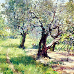 《橄榄林》威廉·梅里特·切斯(William Merritt Chase)高清作品欣赏