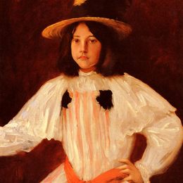 《红腰带》威廉·梅里特·切斯(William Merritt Chase)高清作品欣赏