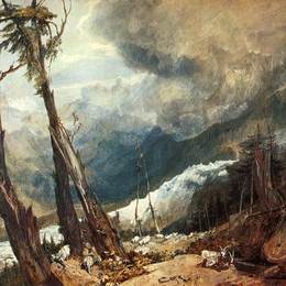 约瑟夫·马洛德·威廉·透纳(J.M.W. Turner)高清作品:Glacier and Source of the Arveron, Going Up to the Mer de Gl