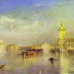 约瑟夫·马洛德·威廉·透纳(J.M.W. Turner)高清作品:The Dogana, San Giorgio, Citella, From the Steps of the Euro