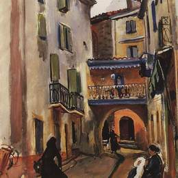 齐内达·塞莱布里阿库娃(Zinaida Serebriakova)高清作品:Collioure. A street with arch