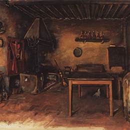 齐内达·塞莱布里阿库娃(Zinaida Serebriakova)高清作品:Country kitchen around Budzhiano